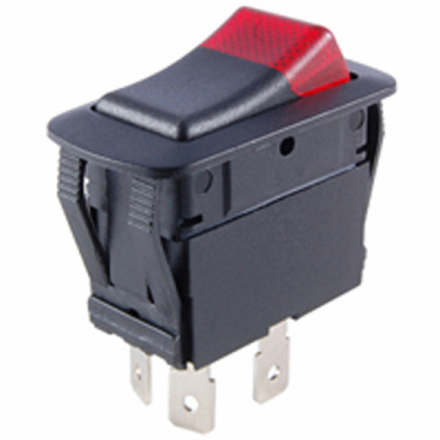 Switch SPST on off 20A 125V Waterprf Red 54-231W