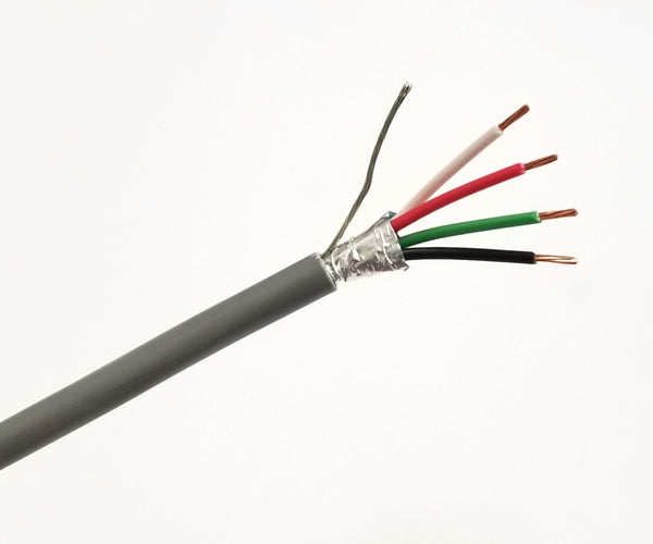 25' Belden 5502FE 4 Conductor 22 Gauge Shielded Cable ~ UL CMR Riser, 4C 22AWG