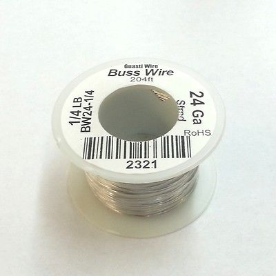 24 Gauge Tinned Copper Bus Wire, 1/4 Pound Roll (204' Approx. Length) 24AWG - MarVac Electronics