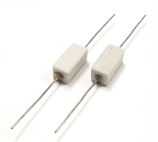 Lot of 2, 4 Ohm 5 Watt Wirewound Ceramic Power Resistors 5W (5W4D0)