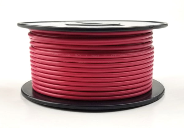 25' Roll 14AWG Red Stranded Appliance Grade 600 Volt Hook-Up Wire, UL1015 105C