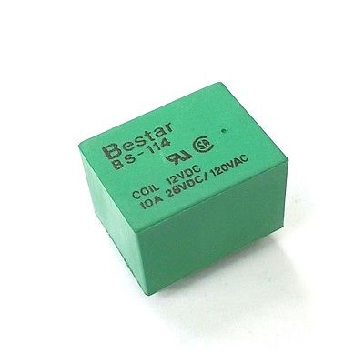 Bestar BS-114-10A-12VDC 12V DC Coil, 10 Amp* SPDT Miniature PC Mount Relay - MarVac Electronics