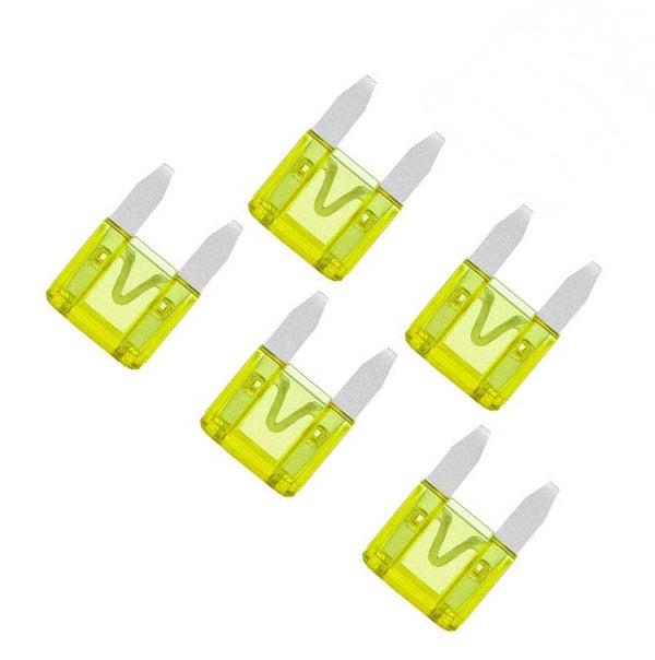 Philmore 64-6020 20A 32V ATM Mini Blade Automotive Fuses, Yellow, 5 pack