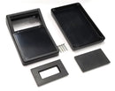 64-G1189B Black Sloped Hand-Held Chassis Project Box, 7.45" x 4.15" x 1.30"/2.32"
