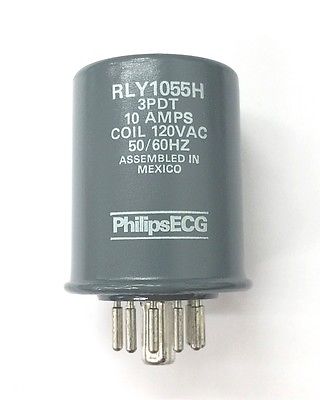 Philips ECG RLY1055H 120 Volt AC Coil, 3PDT 11 Pin Hermetically Sealed Relay - MarVac Electronics