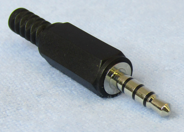 Philmore 70-047, 3.5mm 4 Conductor (TRRS) Mini Plug with Strain Relief