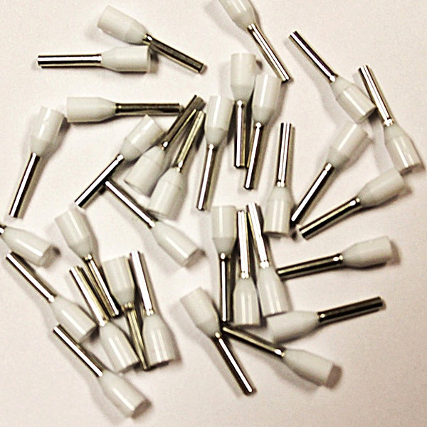 Eclipse # 701-011-100, Insulated White Ferrules 18AWG x 14mm ~ 100 Pieces