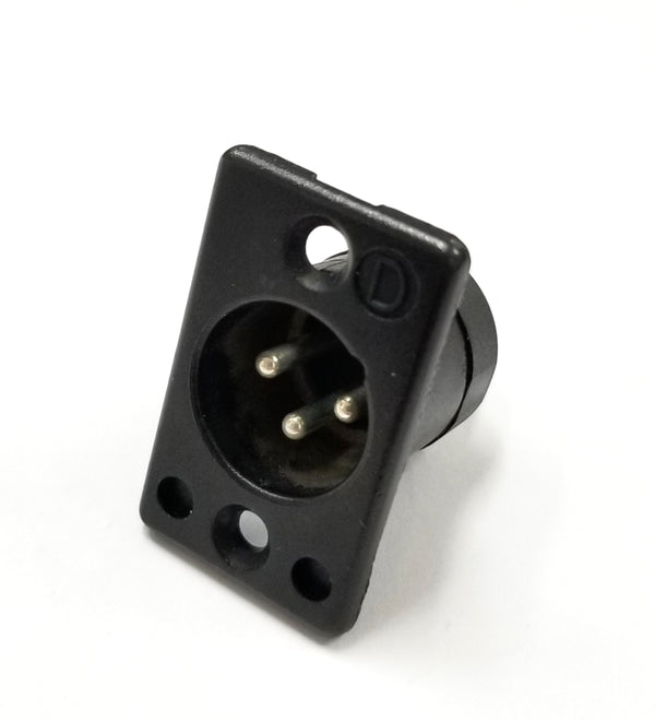 NEW Deltron # 711-0300 3 Pin XLR Male Panel Mount Plug Connector ~ Black