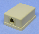 Philmore 75-6266 6 Conductor RJ11 Female, Ivory Mini Surface Mount Modular Jack