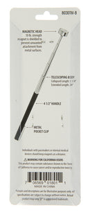 24" Telescoping 10Lb Magnet Pick Up Tool with Black Grip & Pocket Clip
