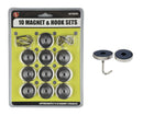 10 Piece 1-1/2" Round Magnet & Hook Set ~ 8lbs Pull Strength Each Hook