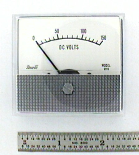 Shurite 8115Z, 0-150 Volt DC Analog Meter ~ 2.5" x 2.3" Panel Face 2" Round Body