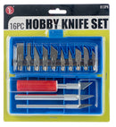 16 Piece Hobby Knife Set W/Aluminum Collet Chucks and Plastic Storage Box