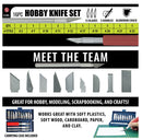 16 Piece Hobby Knife Set W/Aluminum Collet Chucks and Plastic Storage Box