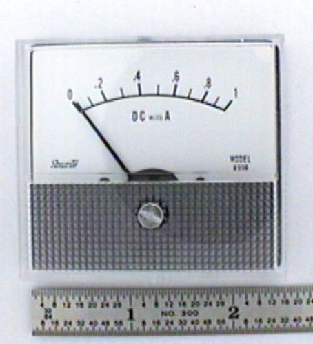 Shurite 8336Z, 0-1mA DC Analog Meter 2.5" x 2.3" Panel Face, 2" Round Body