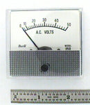 Shurite 8405Z, 0-50 Volt AC Analog Meter ~ 2.5" x 2.3" Panel Face, 2" Round Body