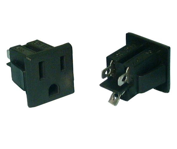 Philmore 8535 Female 3 Pin Panel Mount AC Receptacle Connector ~ 15A @ 125V