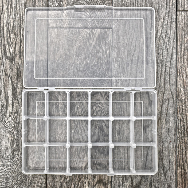 18 Section Plastic Storage Container (12-1/4" x 7-3/4" x 1-3/4")