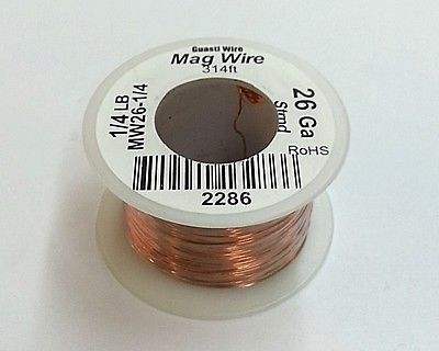 26 Gauge Insulated Magnet Wire, 1/4 Pound Roll (314' Approx. Length) 26AWG - MarVac Electronics