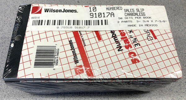 Numbered 2-Part Carbonless Sales Slips, 10 Pads of 50 Sets ~ 3-3/4" x 7-3/8"