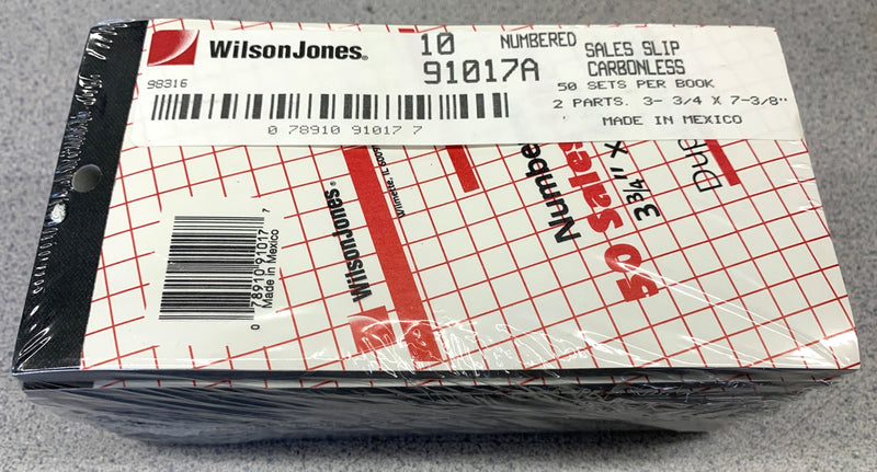 10 Pack of Wilson Johnson Carbonless Sales Slip Books