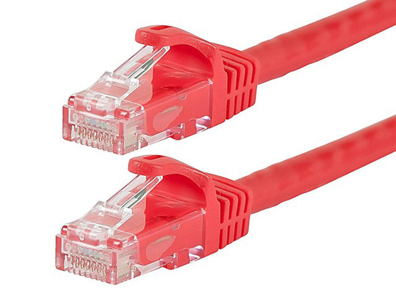 3 Foot RED CAT6 Ethernet Patch Cable with Snagless Flexboot Ends MV9820