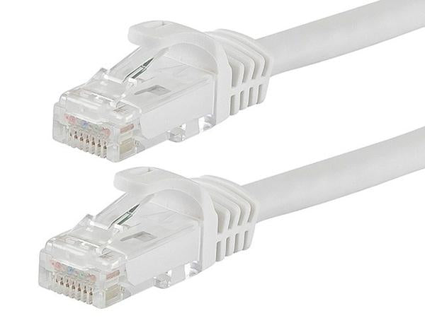 75 Foot White CAT6 Ethernet Patch Cable with Snagless Flexboot Ends MV11379