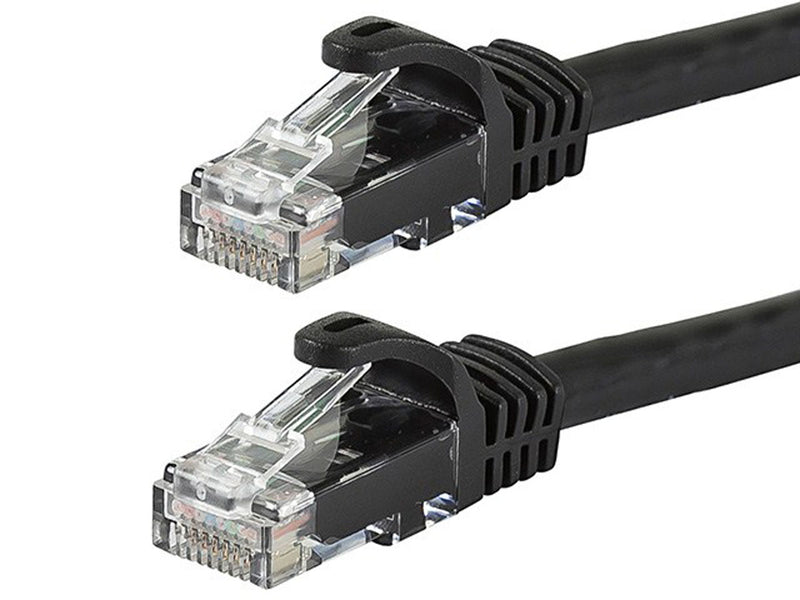 100 Foot BLACK CAT6 Ethernet Patch Cable with Snagless Flexboot Ends MV9828