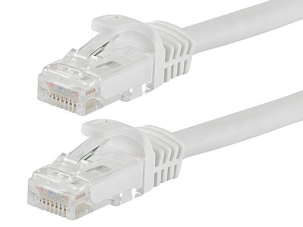 10 Foot WHITE CAT6 Ethernet Patch Cable with Snagless Flexboot Ends DC-568P-10WHMB