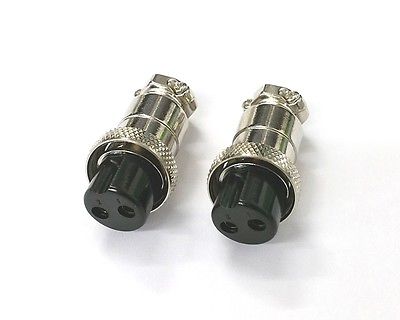 Lot of 2 2 Pin Female In-Line CB Mic or Ham Radio Microphone Connector - MarVac Electronics