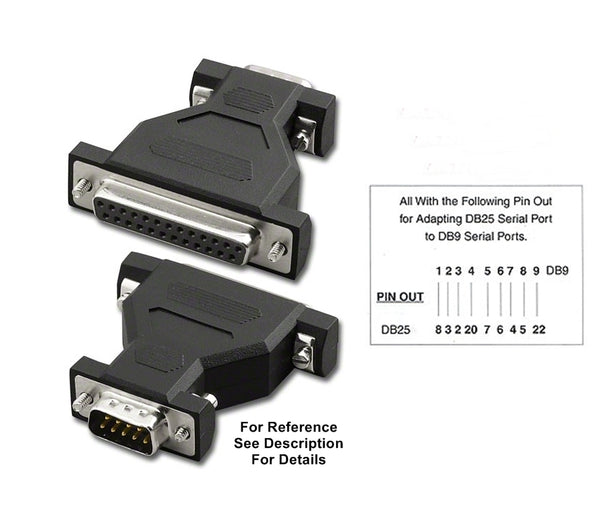 AD-D25F9M DB25 Female to DB9 Male Serial Port Adapter