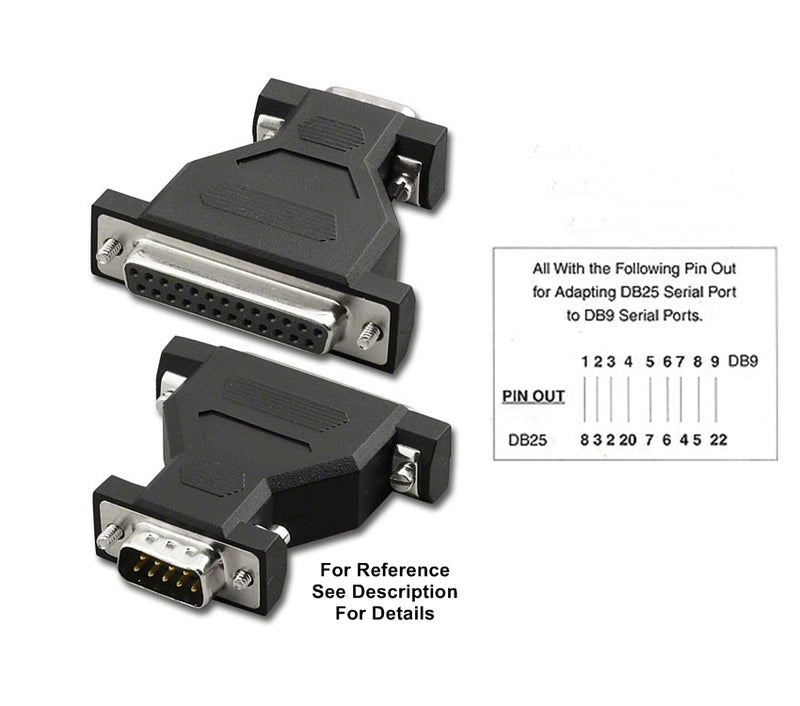 AD-D25F9F DB25 Female to DB9 Female Serial Port Adapter