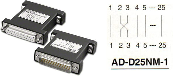 Pan Pacific AD-D25NM-1, DB25 Standard Printer Null Modem Adapter