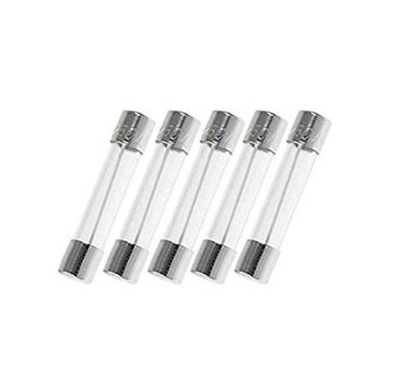5 Pack of NTE AGC-5, 5A 250V Fast Acting (Fast Blow) Glass Body Fuses