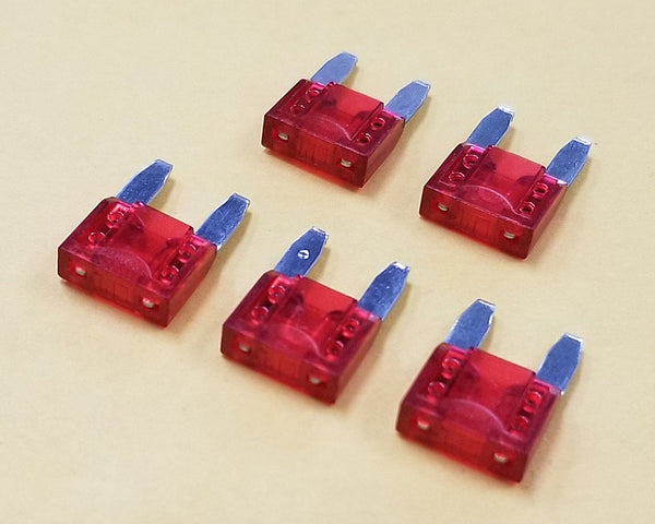 Philmore 64-6010 10A 32V ATM Mini Blade Automotive Fuse, Red, 5 pack