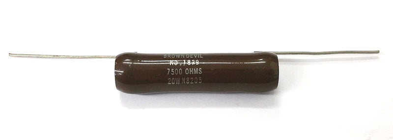 Ohmite Brown Devil B20J7K5, 7.5K Ohm 20 Watt Wirewound Power Resistor 20W