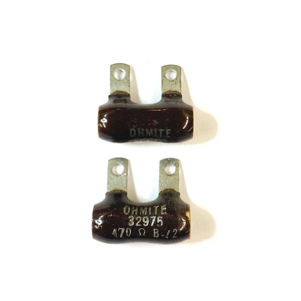 Lot of 2, Ohmite B72-470 (32975) 470 Ohm 7 Watt Wirewound Resistors 7W