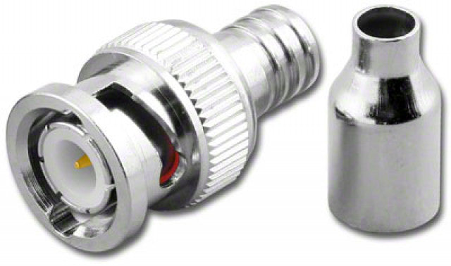 BNC-7075, BNC Male 2 Piece Crimp Plug for RG-58/U Plenum Cable Solid Center Only