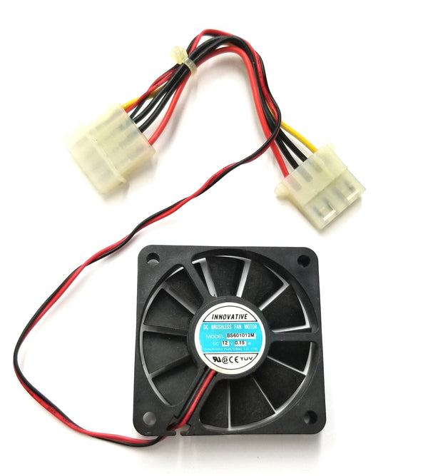 Innovative BS601012M 60mm x 10mm 12V DC Cooling Fan w/ PC Power Cable ~ 17.7 CFM