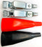 Pair Mueller BU-11A, 100 Amp Steel HD Grounding Clips w/ Red & Black Insulators