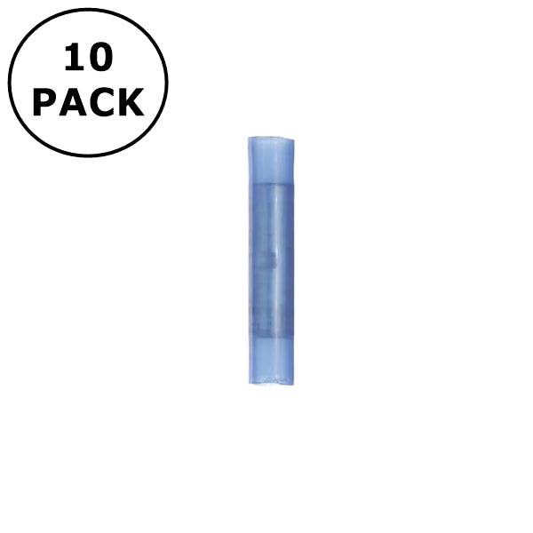 (3597) Blue Nylon Insulated Seamless Butt Connectors 16-14AWG Wire 10 Pack