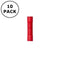 (2886) Red Vinyl Insulated Brazed Seam Butt Connectors 22-18AWG Wire 10 Pack