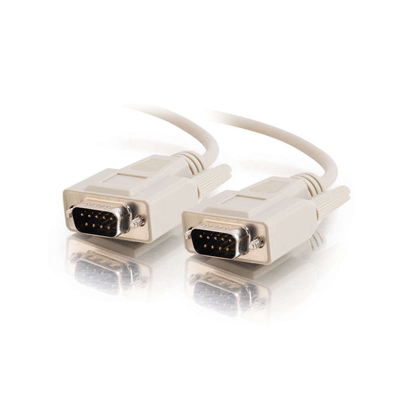 C2G #25219 1 Foot (0.3m) Beige DB9 Male to Male RS232 Serial Cable w/Thumbscrews