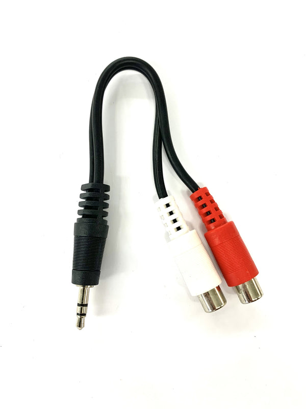 CA70, 3.5mm (1/8") Stereo Male to Dual RCA Female "Y" Cable ~ 6 Inch Length