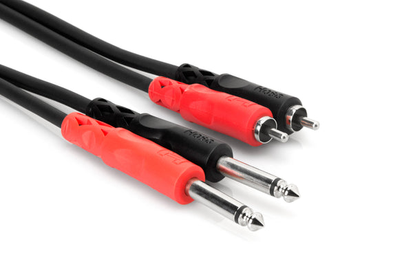 HOSA CPR-203  Stereo Interconnect, Dual 1/4 in TS to Dual RCA, 3 m