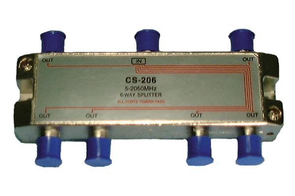 Philmore CS206, 75 Ohm "F" Type 6 Way High Frequency Splitter 5-2050MHz