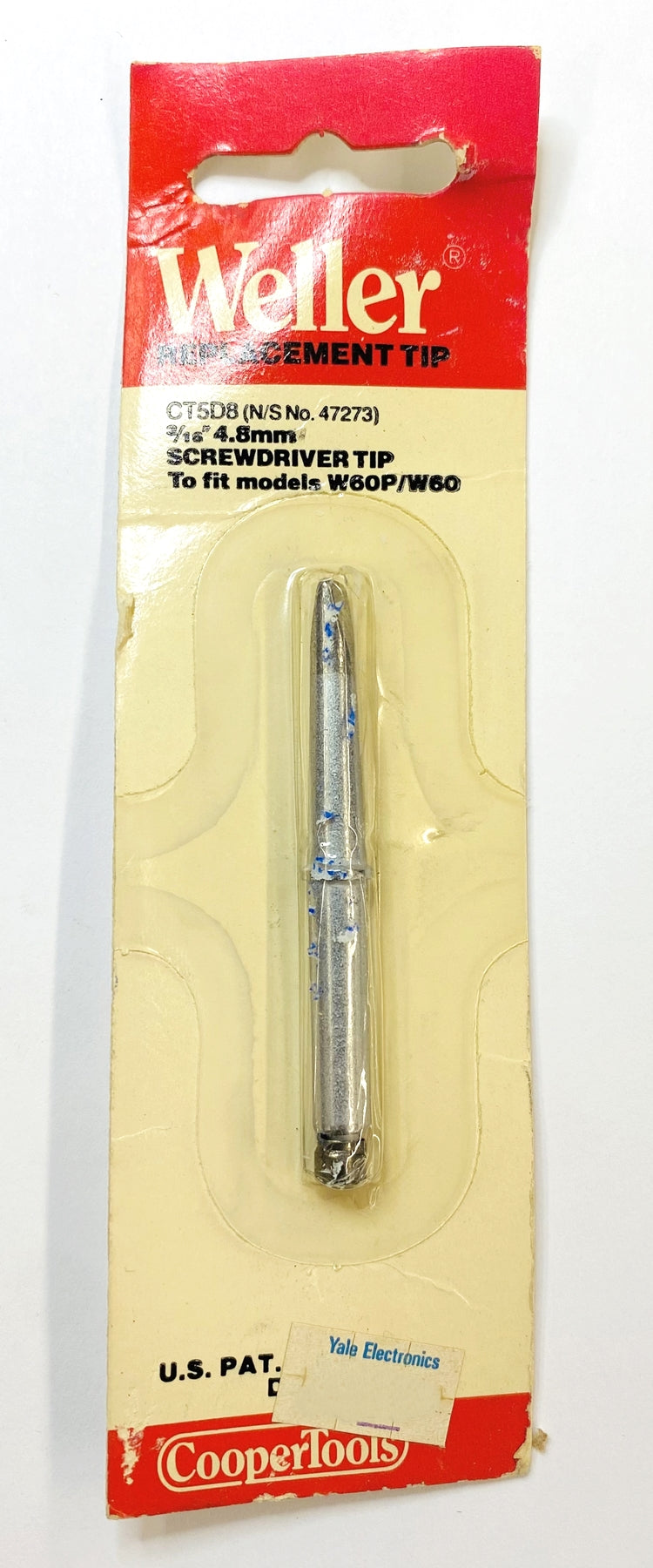 Weller CT5D8 800° 3/16" Screwdriver Tip for W60P & W60P3 Soldering Irons