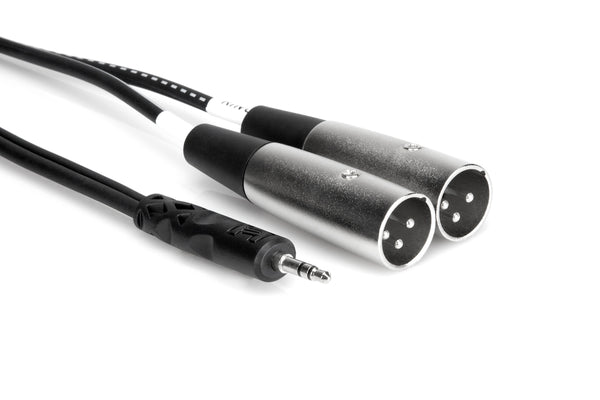 HOSA CYX-402M Stereo Breakout, 3.5 mm TRS to Dual XLR3M, 2 Meters