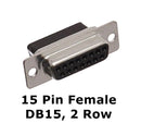 AD-15FT4-BK2, DB15 Female to RJ11 4C Jack Adapter with 2 Piece BLACK Hood