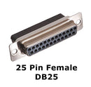 AD-25FT4-G2, DB25 Female to RJ11 4C Jack Adapter with 2 Piece GREY Hood